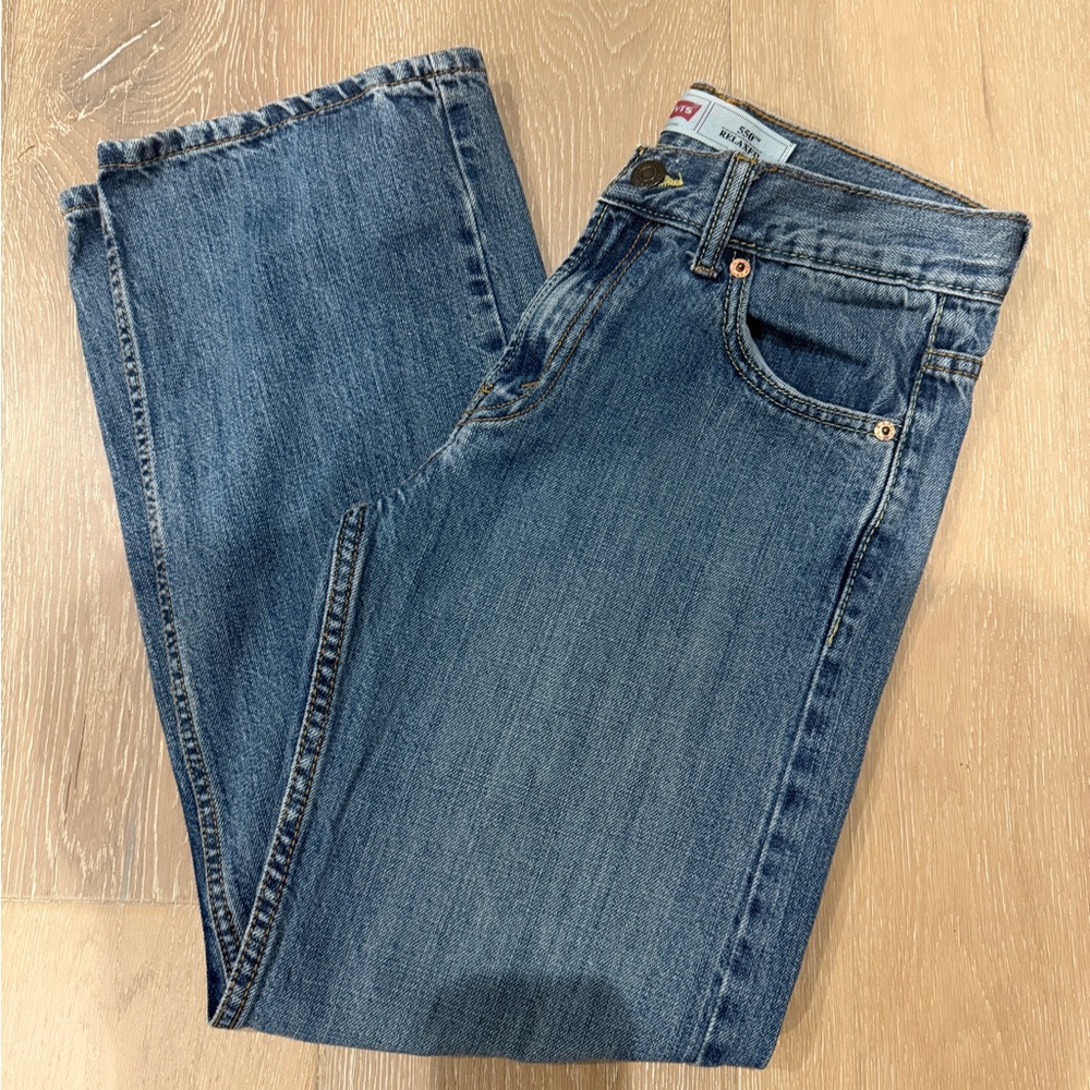 Girls Denim Blue Jeans Youth Size 14 Regular Relaxed Fit Levi’s 550